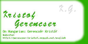 kristof gerencser business card