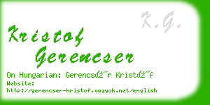 kristof gerencser business card